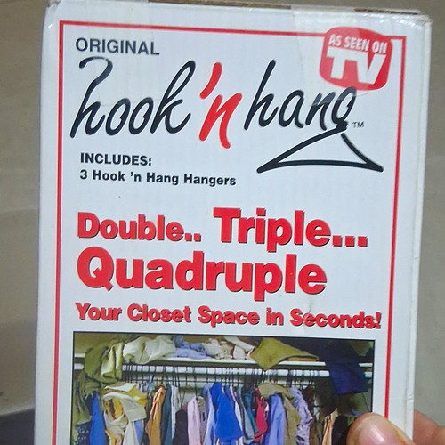 Hook hang space - 'n, saving