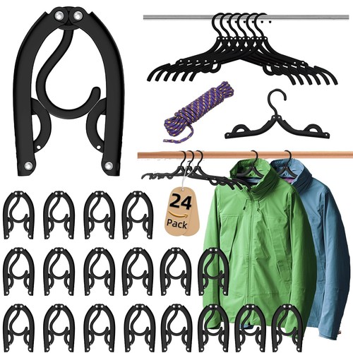 Pcs black travel hangers - 24,
